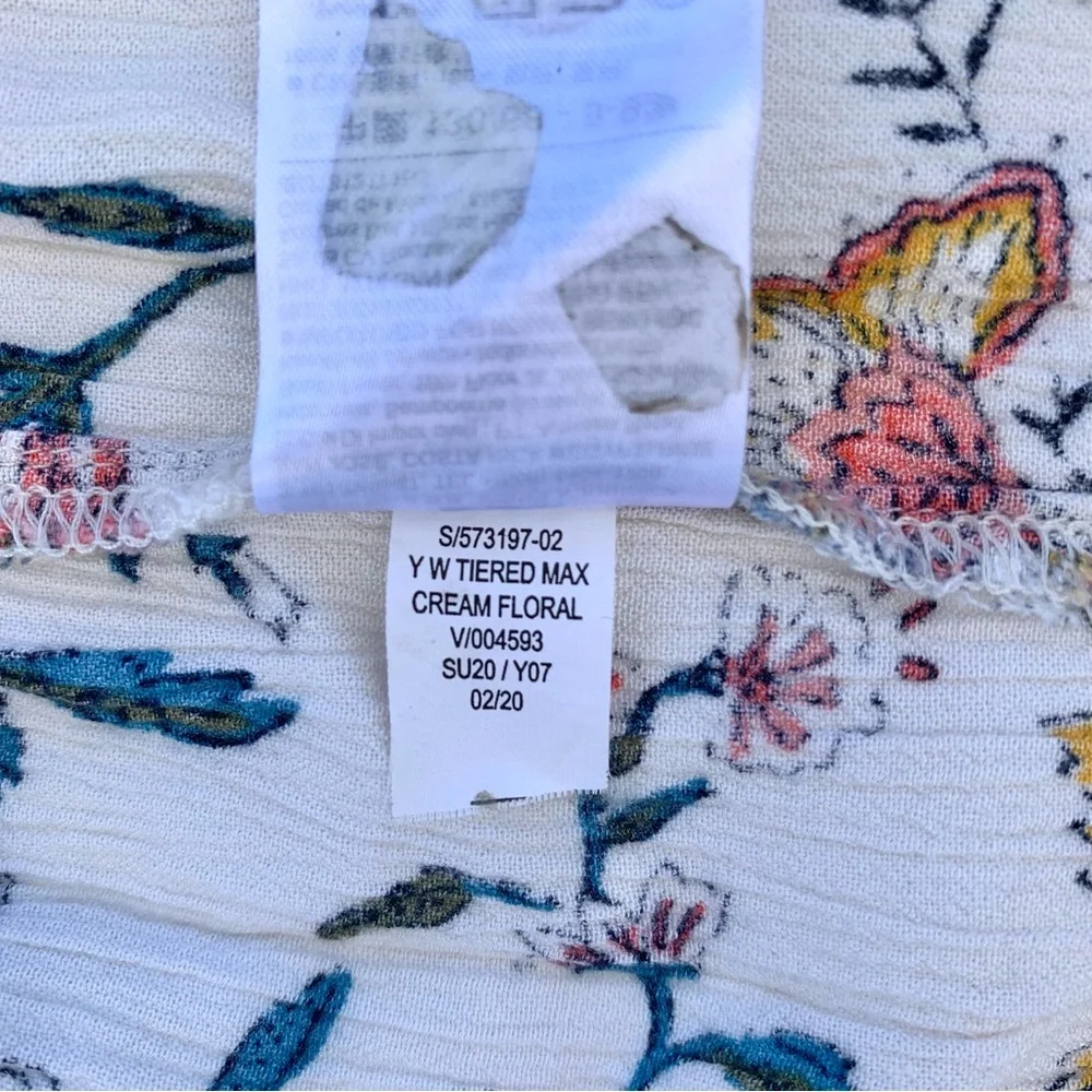 Old Navy Kids Multicolor Cream Floral Spaghetti Strap Maxi Dress Girls M/8